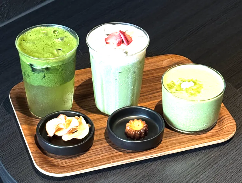 D.O.S.E matcha drinks and small accompaniments